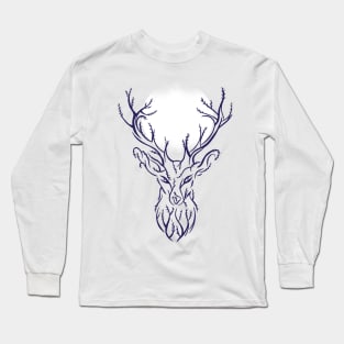 deer nature moon design Long Sleeve T-Shirt